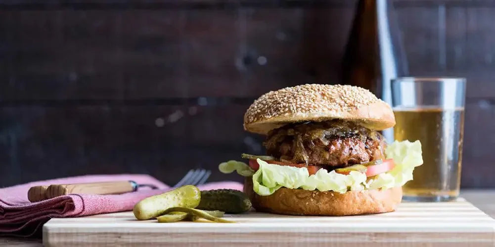 Beef Burgers with Caramelized Onions - COBB Grill America