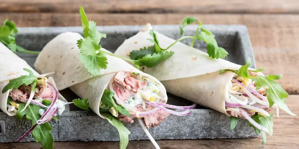 Steak Wraps with Coriander Yogurt Recipe