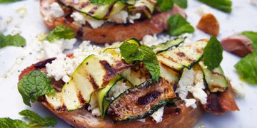 Bruschetta with Feta, Mint & Zucchini