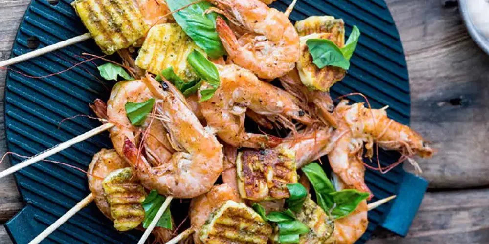 Prawn & Halloumi Skewers Recipe