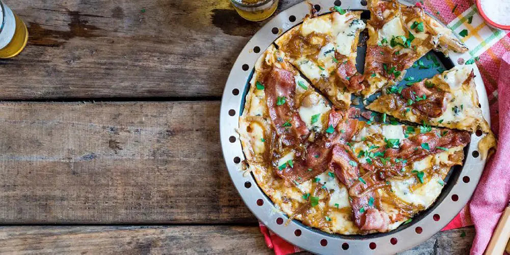 Bacon, Caramelized Onions, & Blue Cheese Pizza Recipe