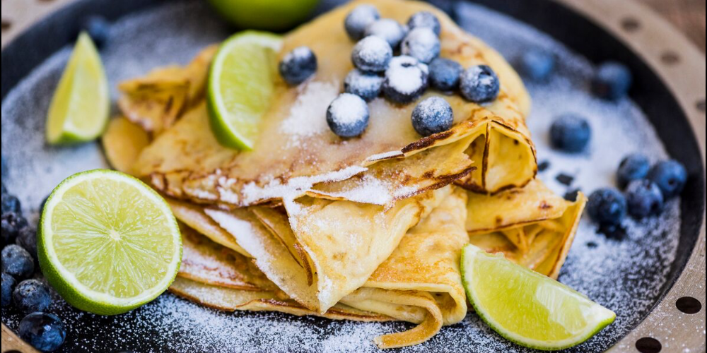 Blueberry Crêpes with Lime and Sugar Recipe