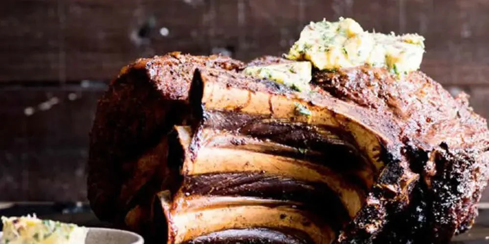 Prime Rib Roast with Anchovy Butter